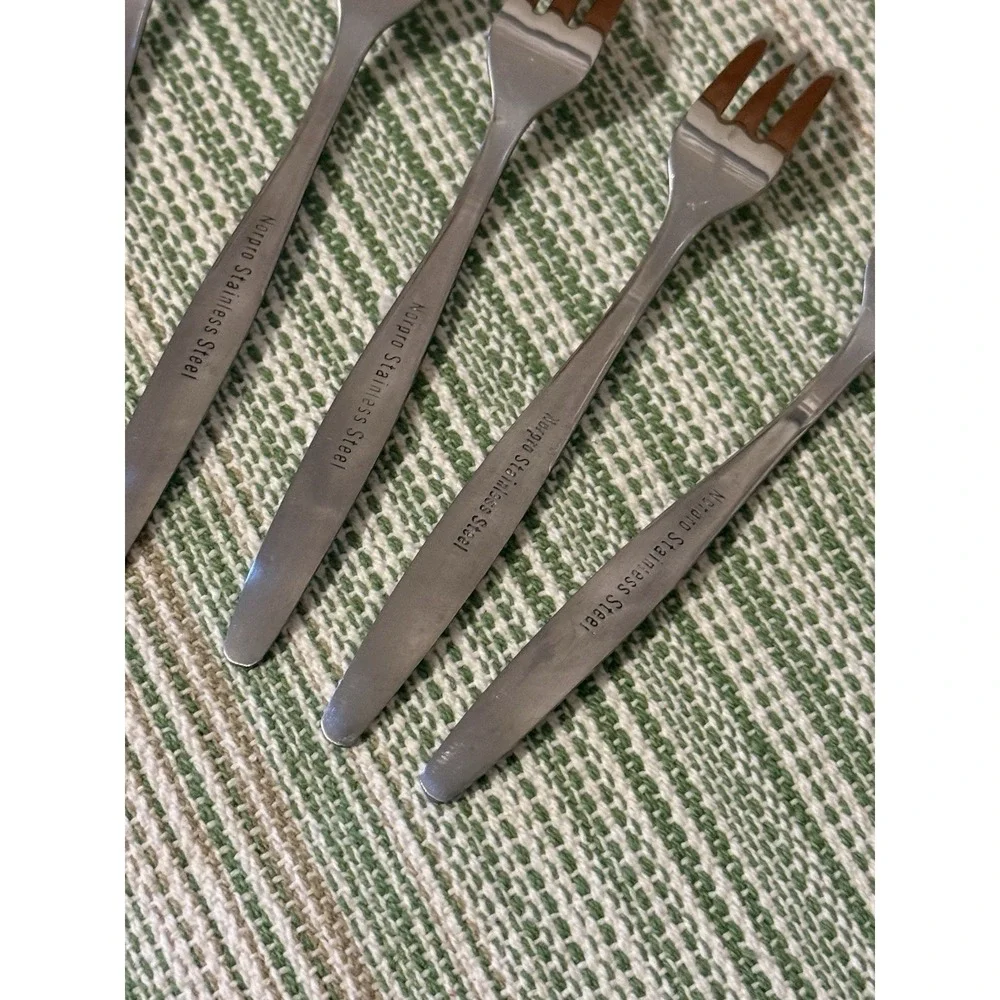 6 Norpro Stainless Steel Cocktail Appetizer Forks, 5